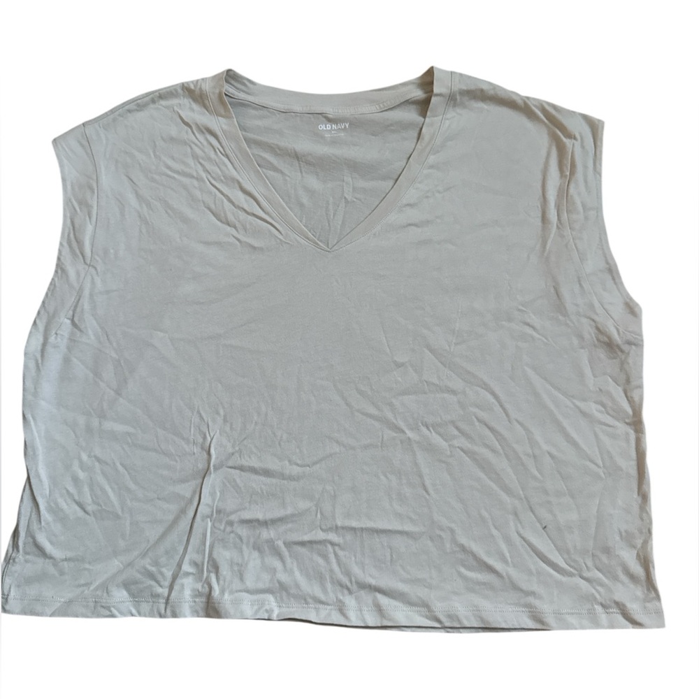 Old Navy V-Neck Women's Cream Short Sleeve Top - XXL - NWT